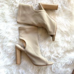 Ego Official | Nude Open Toed Ankle Booties